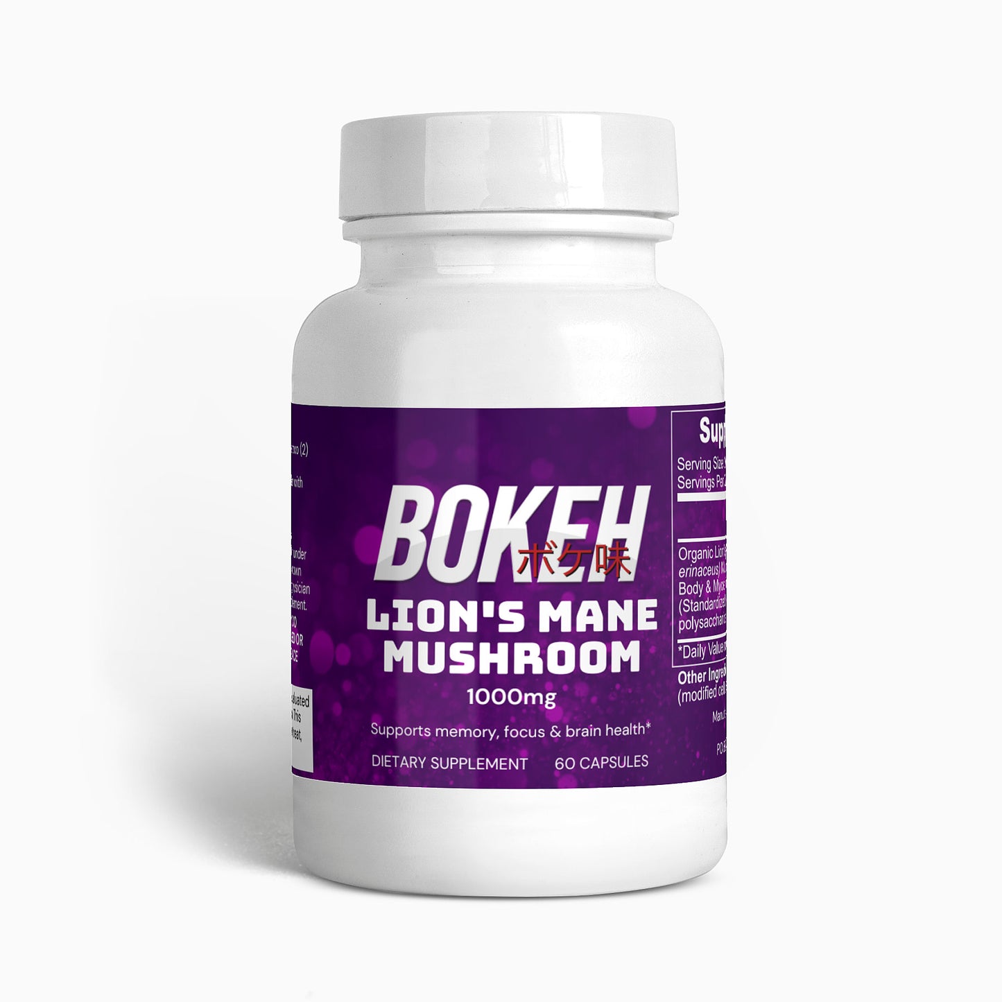 Bokeh Lion's Mane Mushroom Capsules