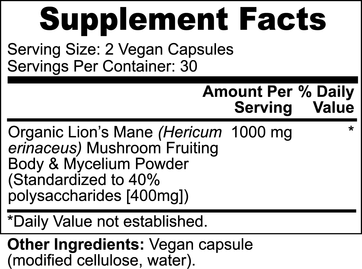 Bokeh Lion's Mane Mushroom Capsules